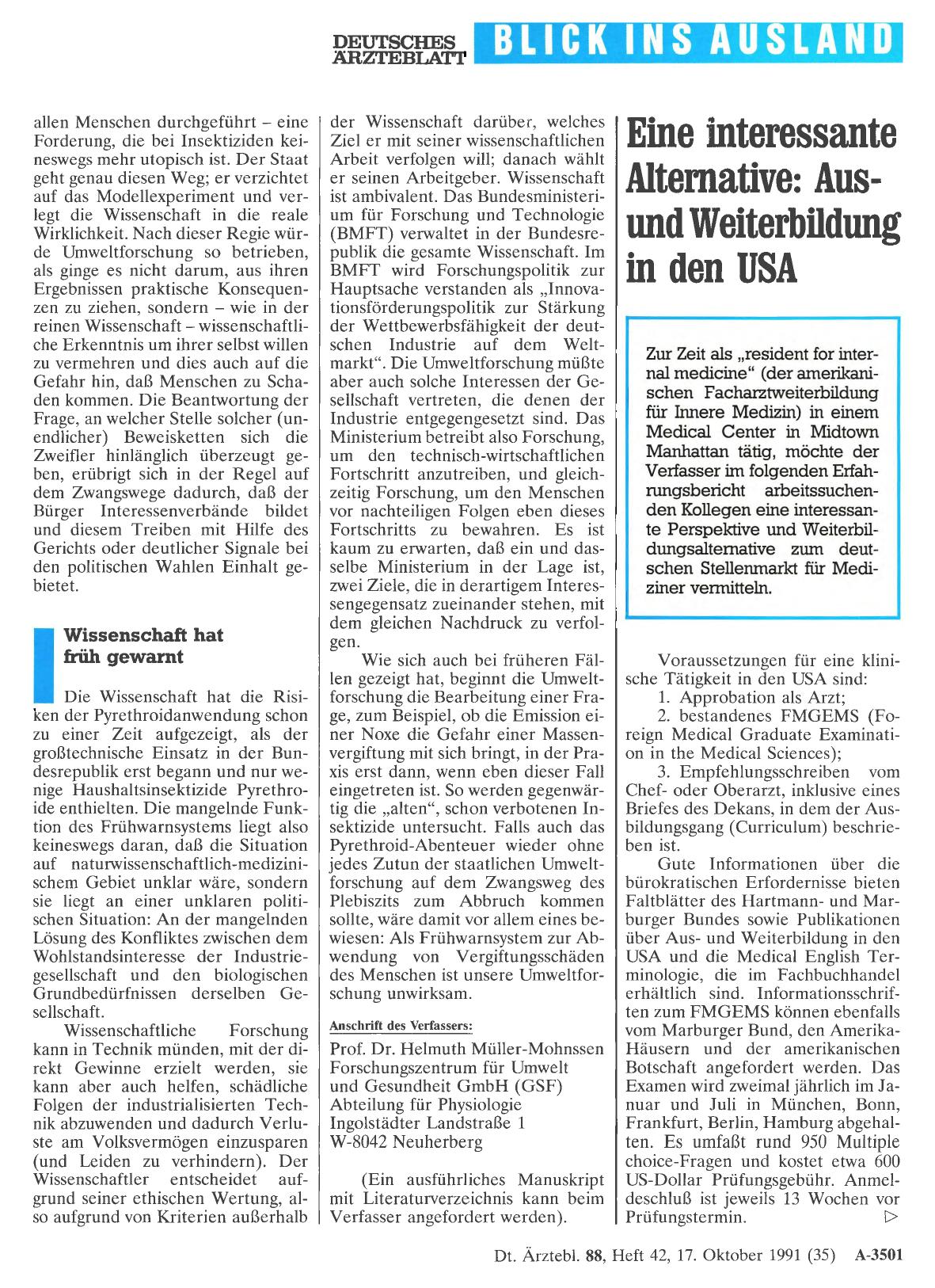 Vorschauseite 1: Eine interessante Alternative: Aus-und Weiterbildung in den USA