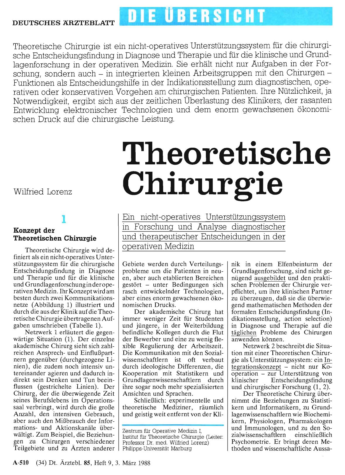 Vorschauseite 1: Theoretische Chirurgie