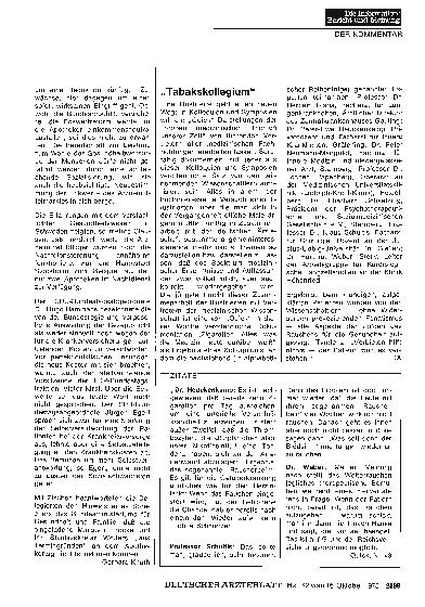 Vorschauseite 1: „Tabakskollegium“