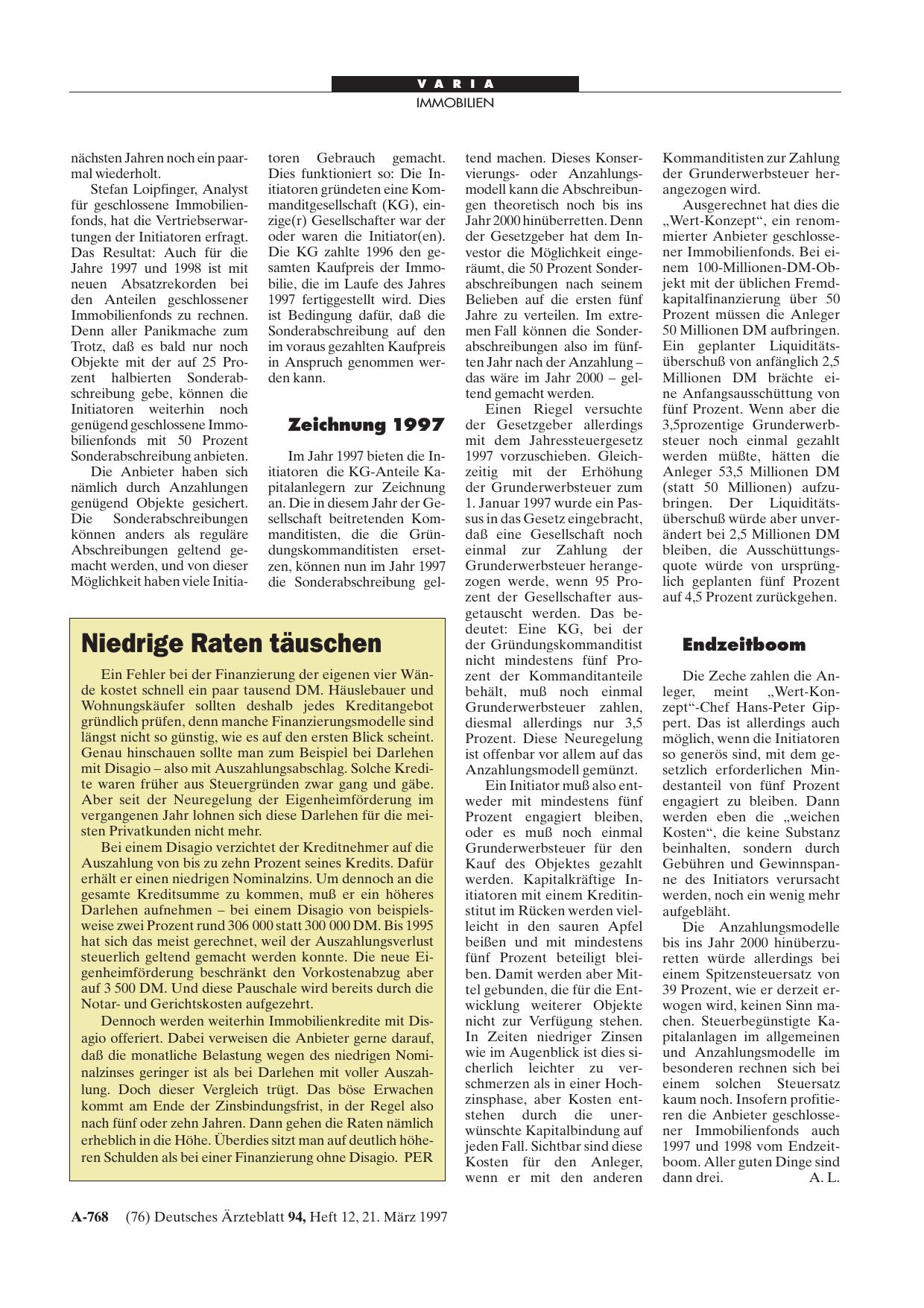 Vorschauseite 1: Niedrige Raten täuschen