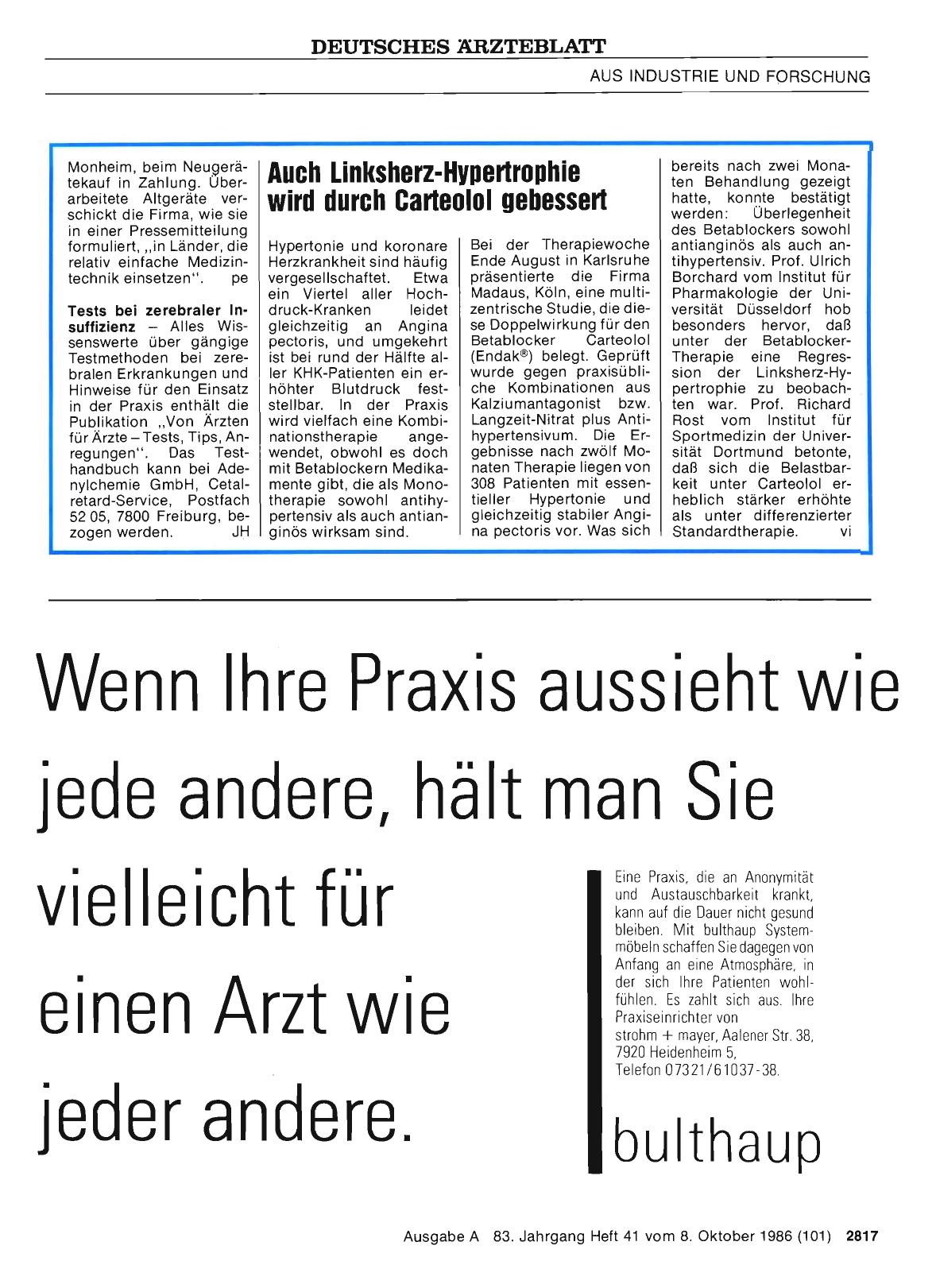 Vorschauseite 1: Auch Linksherz-Hypertrophie wird durch Carteolol gebessert