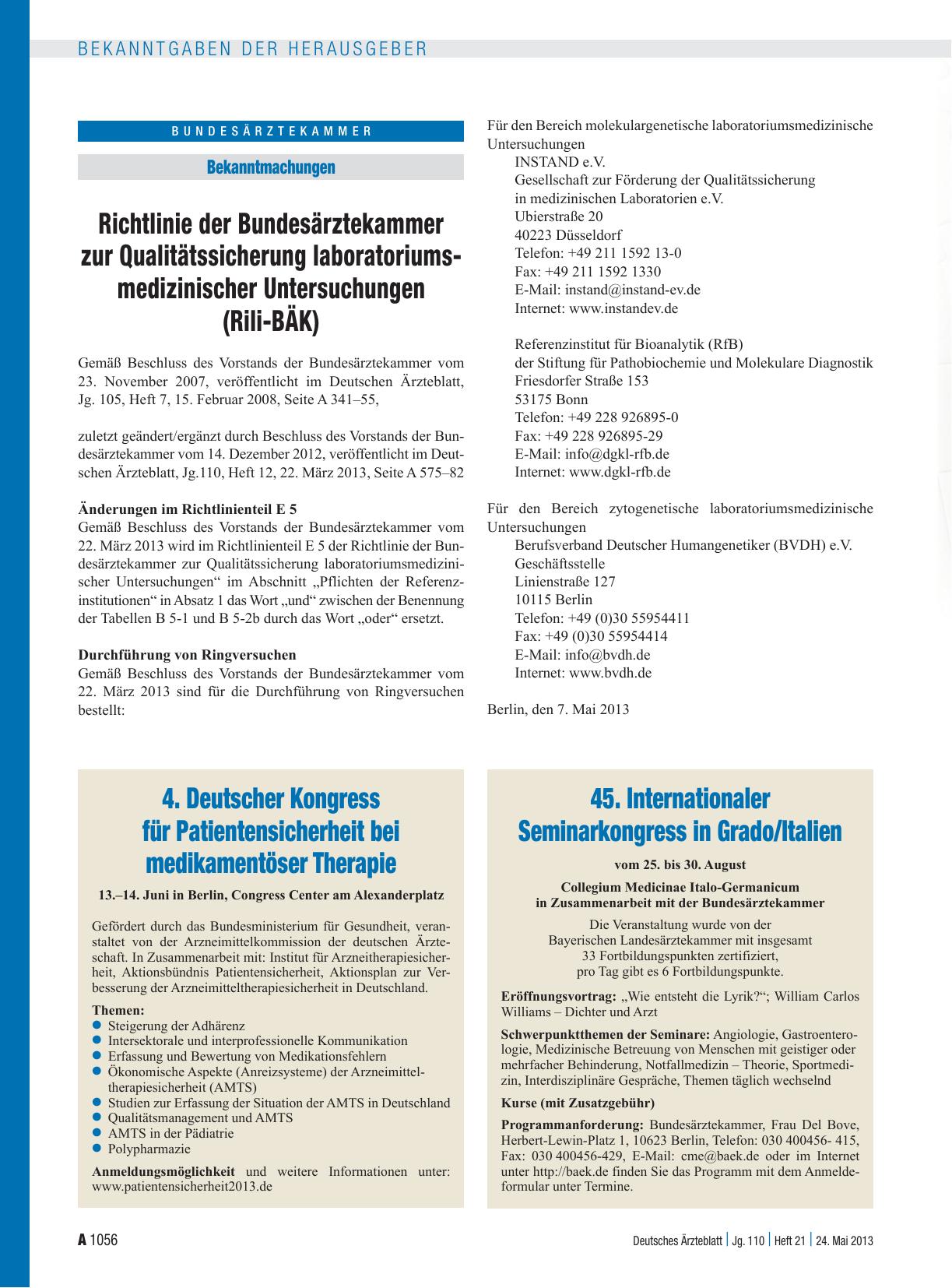 Vorschauseite 1: 45. Internationaler Seminarkongress in Grado/Italien