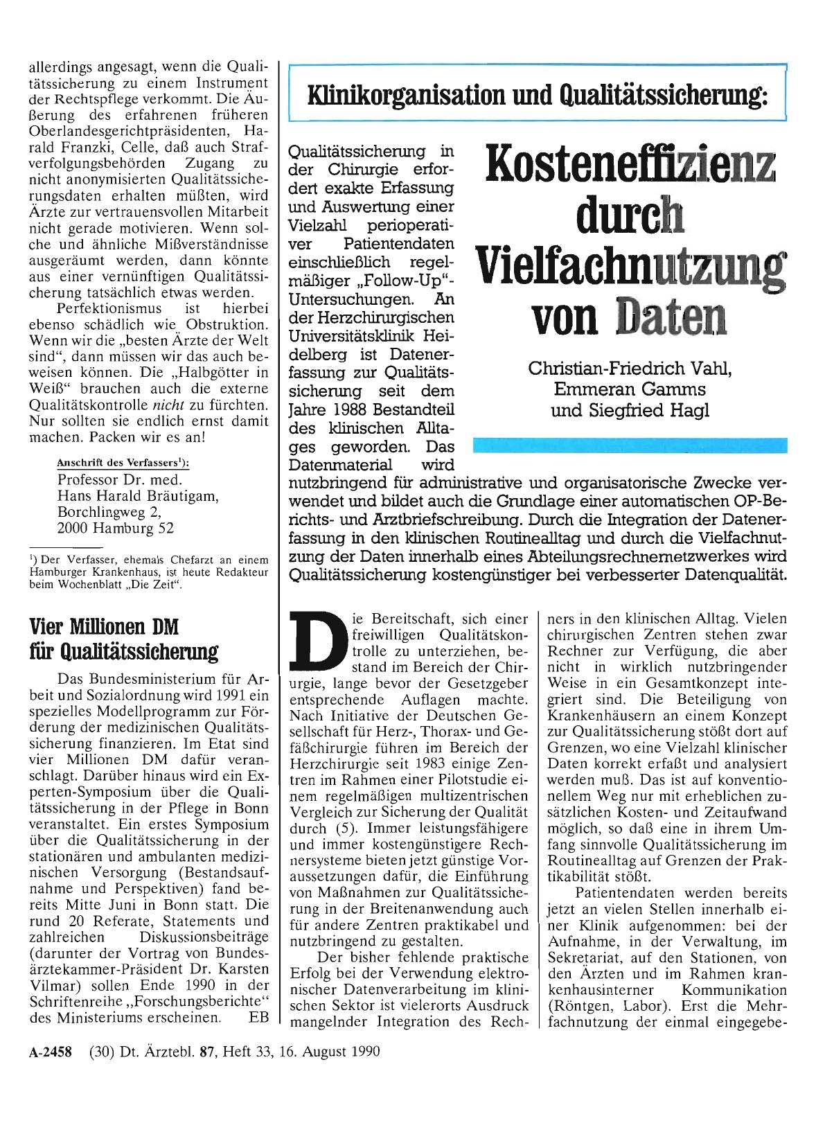 Vorschauseite 1: Klinikorganisation und Qualitätssicherung: Kosteneffizienz durch Vielfachnutzung von Daten