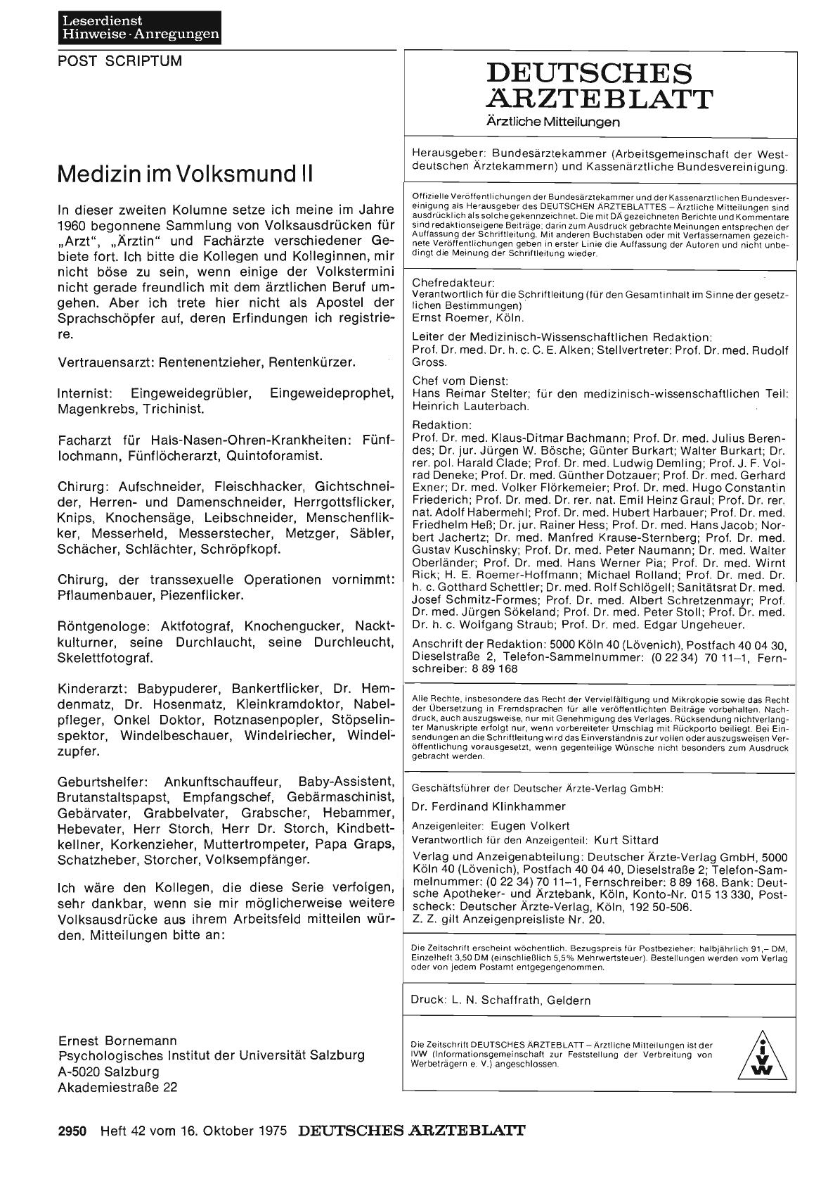 Vorschauseite 1: Medizin im Volksmund II