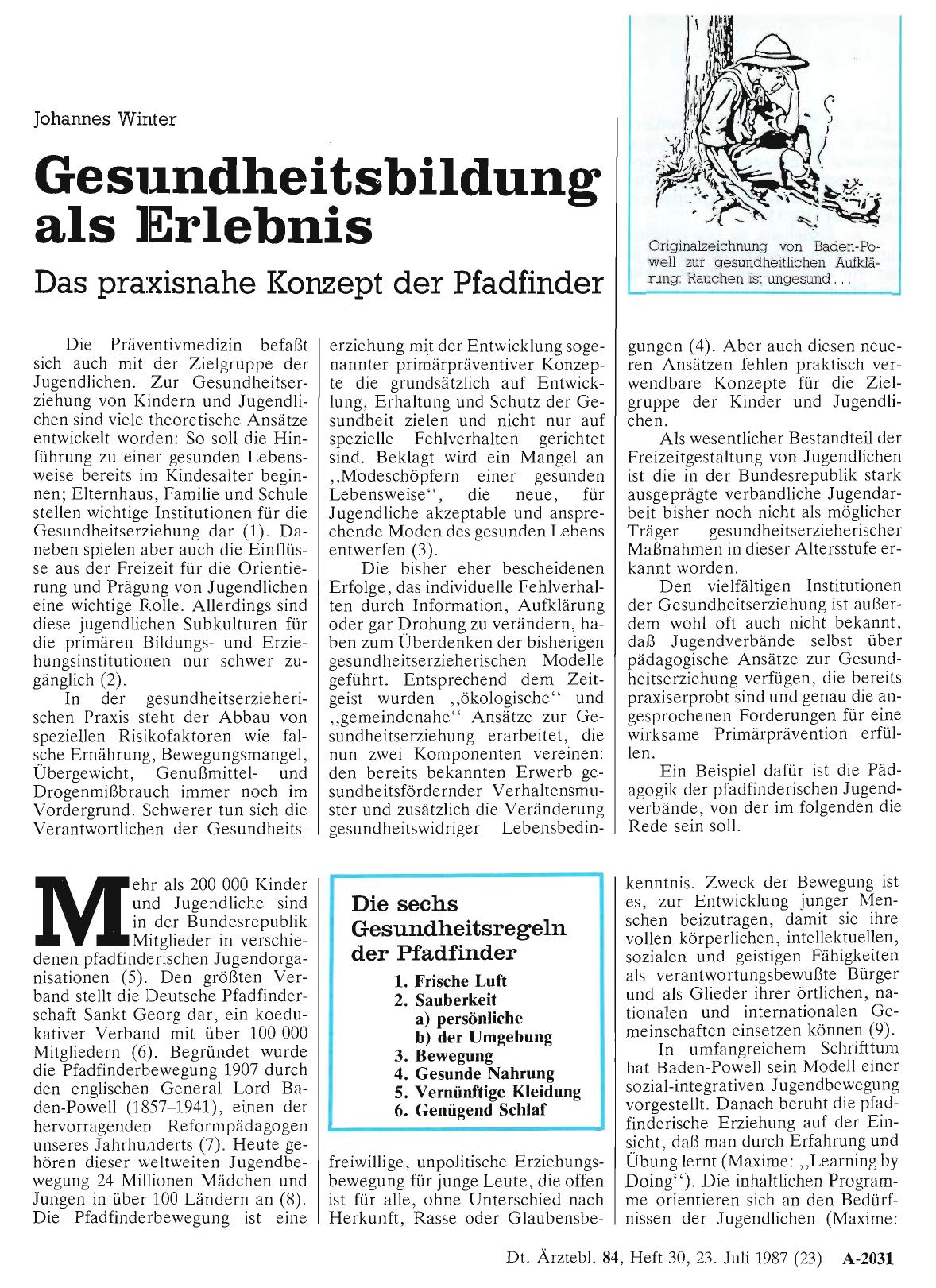 Vorschauseite 1: Gesundheitsbildung als Erlebnis: Das praxisnahe Konzept der Pfadfinder