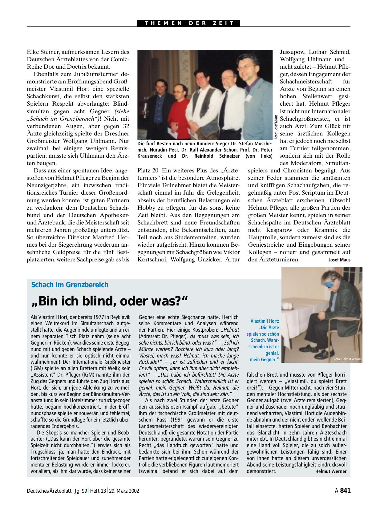 Vorschauseite 1: Schach im Grenzbereich: „Bin ich blind, oder was? “