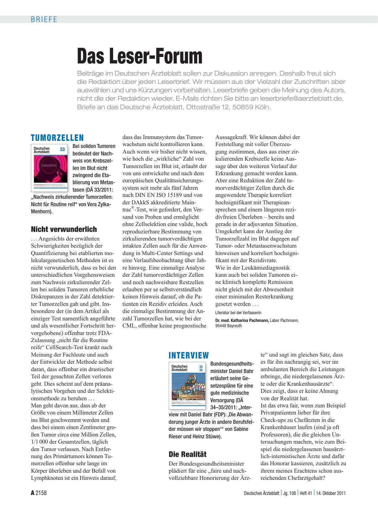 Vorschauseite 1: Tumorzellen: Nicht verwunderlich