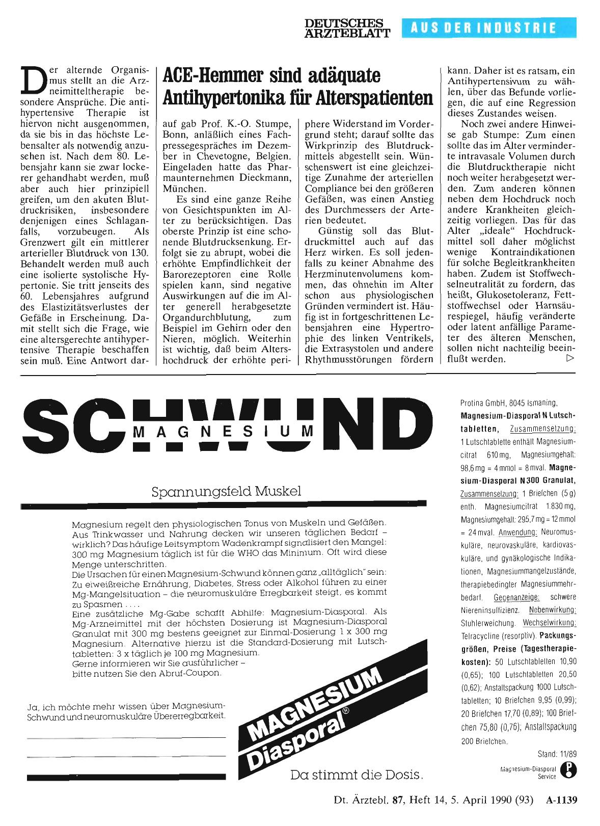 Vorschauseite 1: ACE-Hemmer sind adäquate Antihypertonika für Alterspatienten