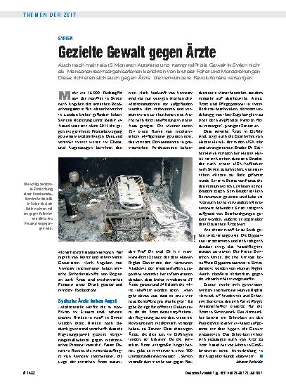 Vorschauseite 1: Syrien: Gezielte Gewalt gegen Ärzte