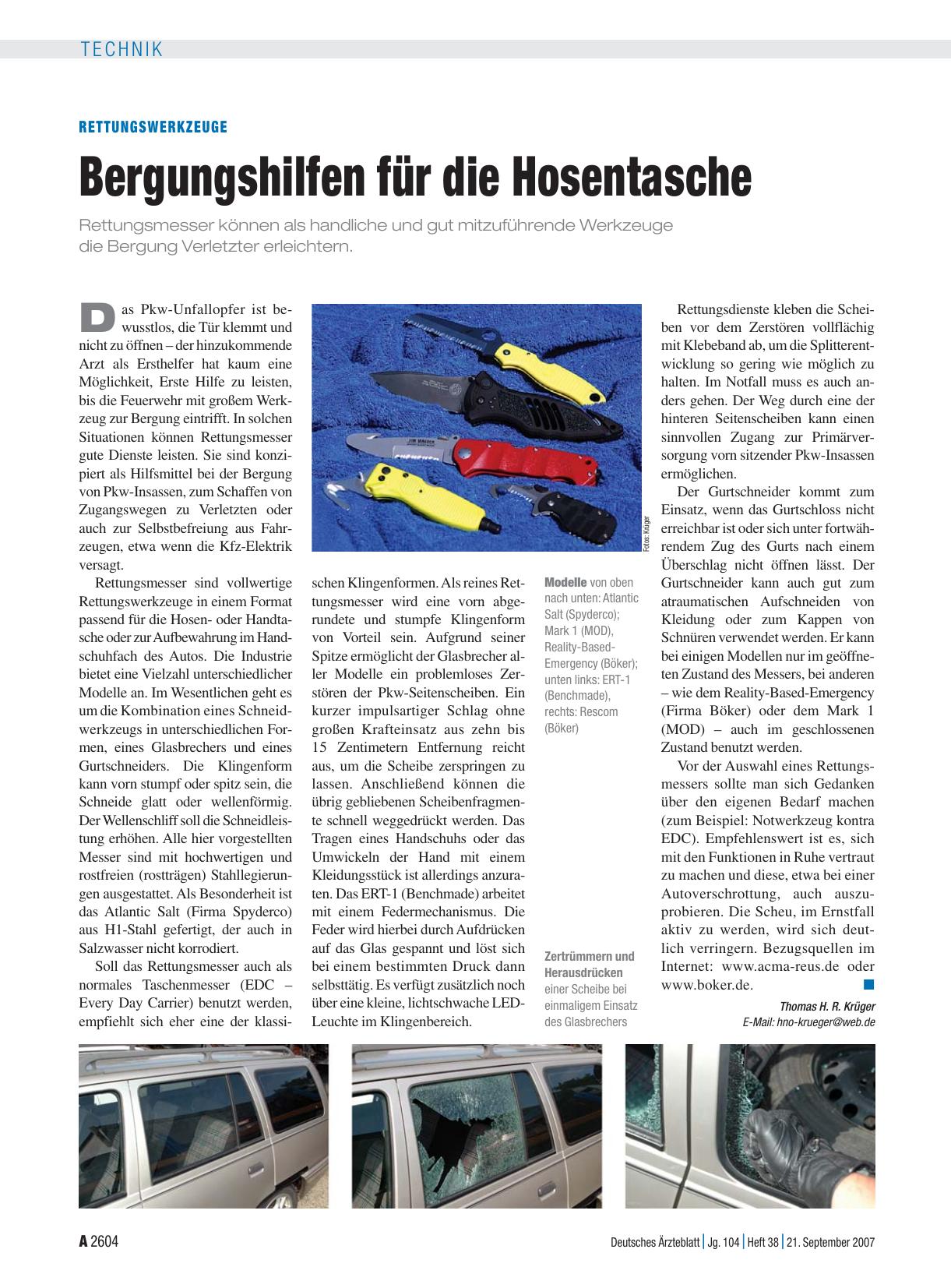 Vorschauseite 1: Rettungswerkzeuge: Bergungshilfen für die Hosentasche