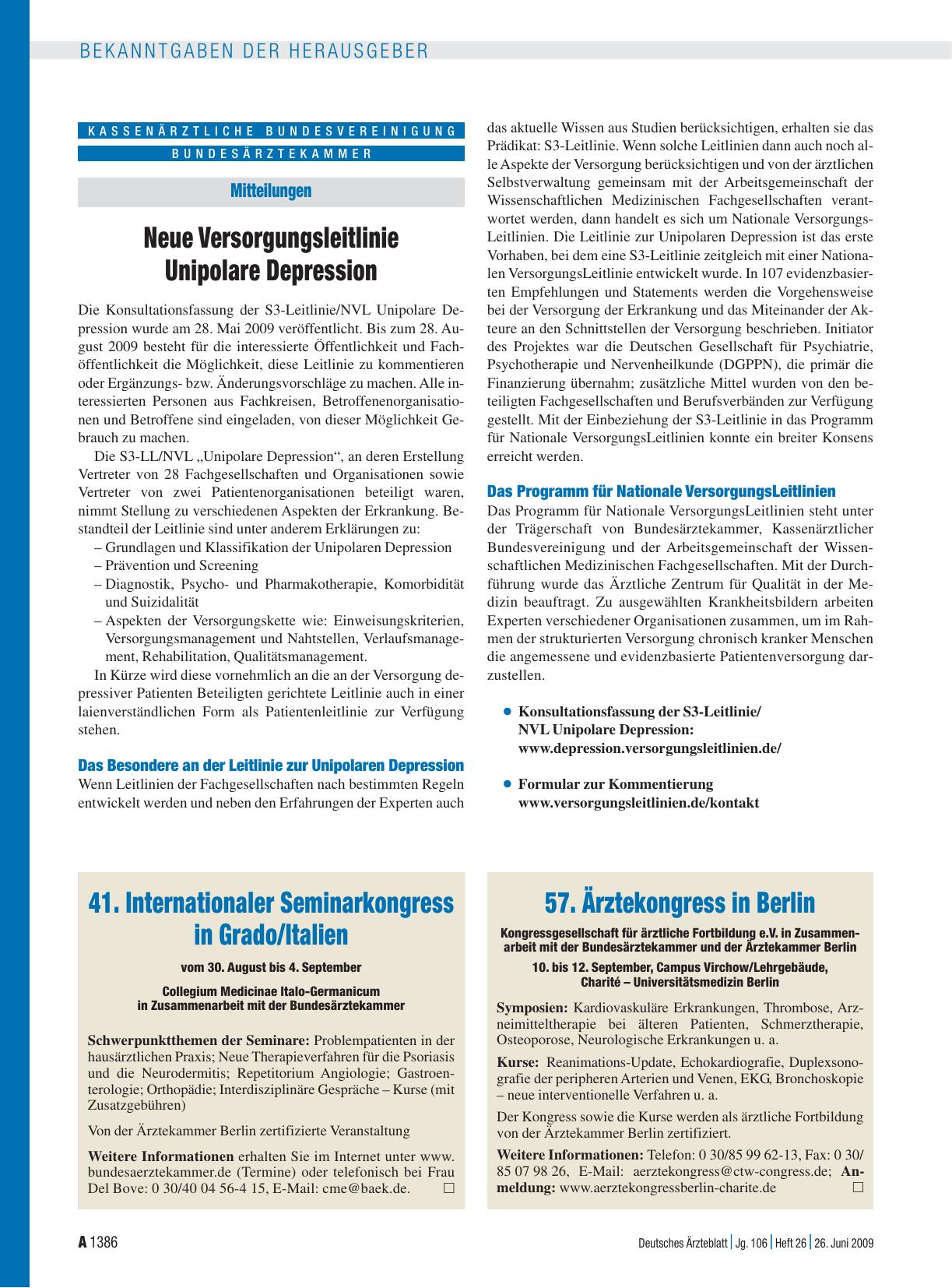Vorschauseite 1: 41. Internationaler Seminarkongress in Grado/Italien