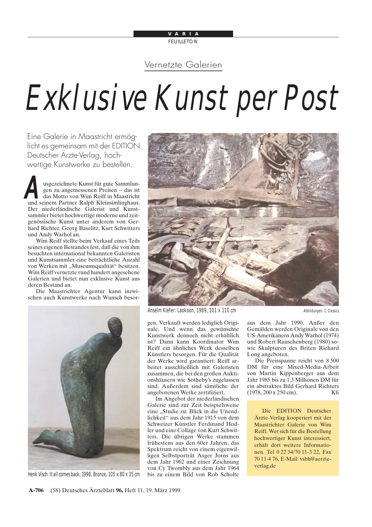 Vorschauseite 1: Vernetzte Galerien: Exklusive Kunst per Post