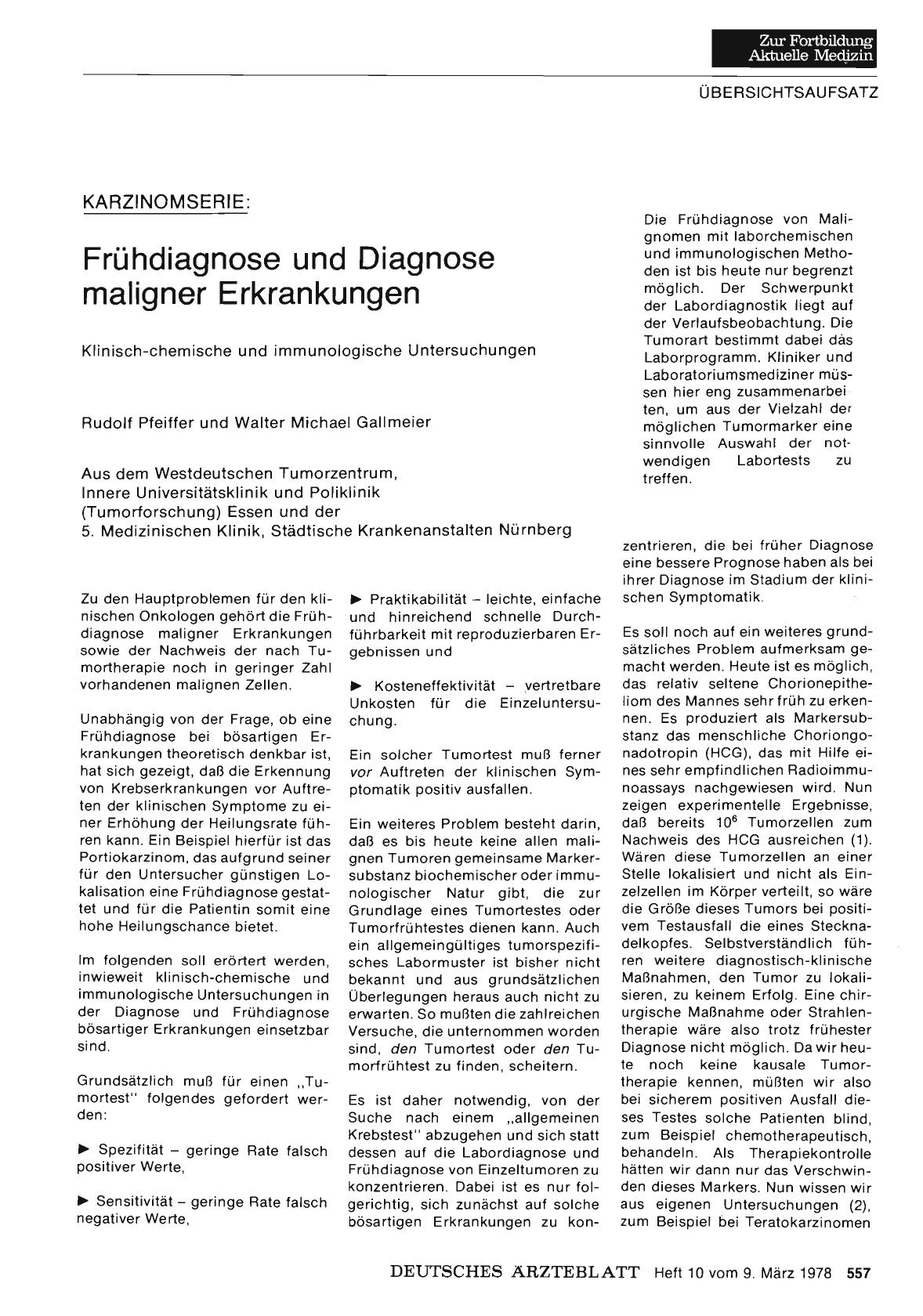 Vorschauseite 1: Karzinomserie: Frühdiagnose und Diagnose maligner Erkrankungen
