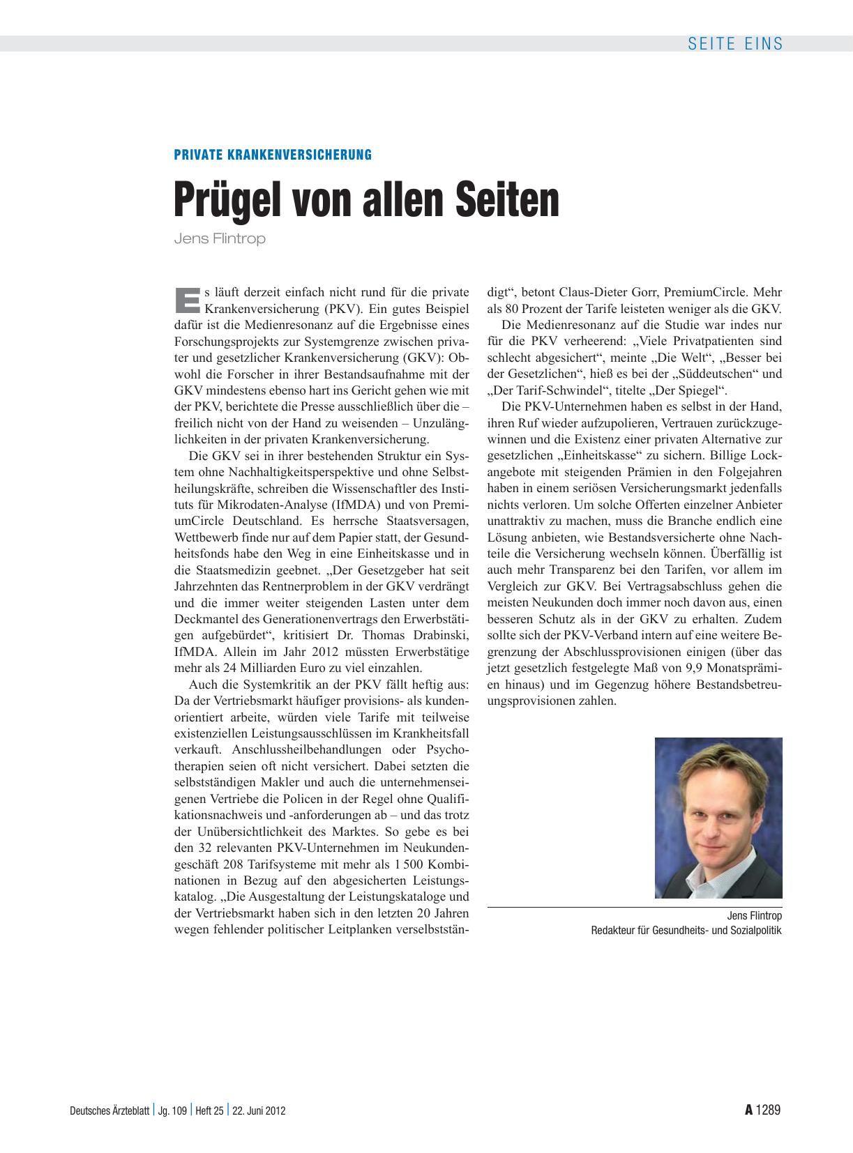 Vorschauseite 1: Private Krankenversicherung: Prügel von allen Seiten