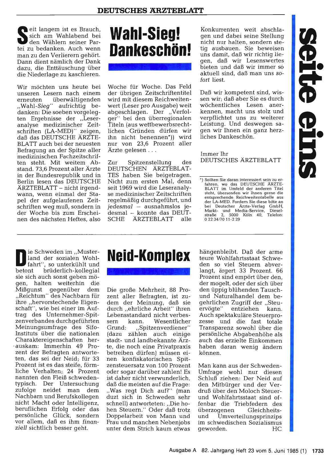 Vorschauseite 1: Wahl-Sieg! Dankeschön!
