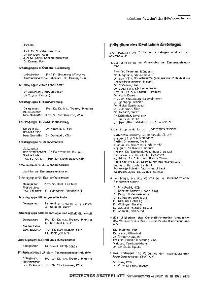 Vorschauseite 1: Präsidium des Deutschen Ärztetages