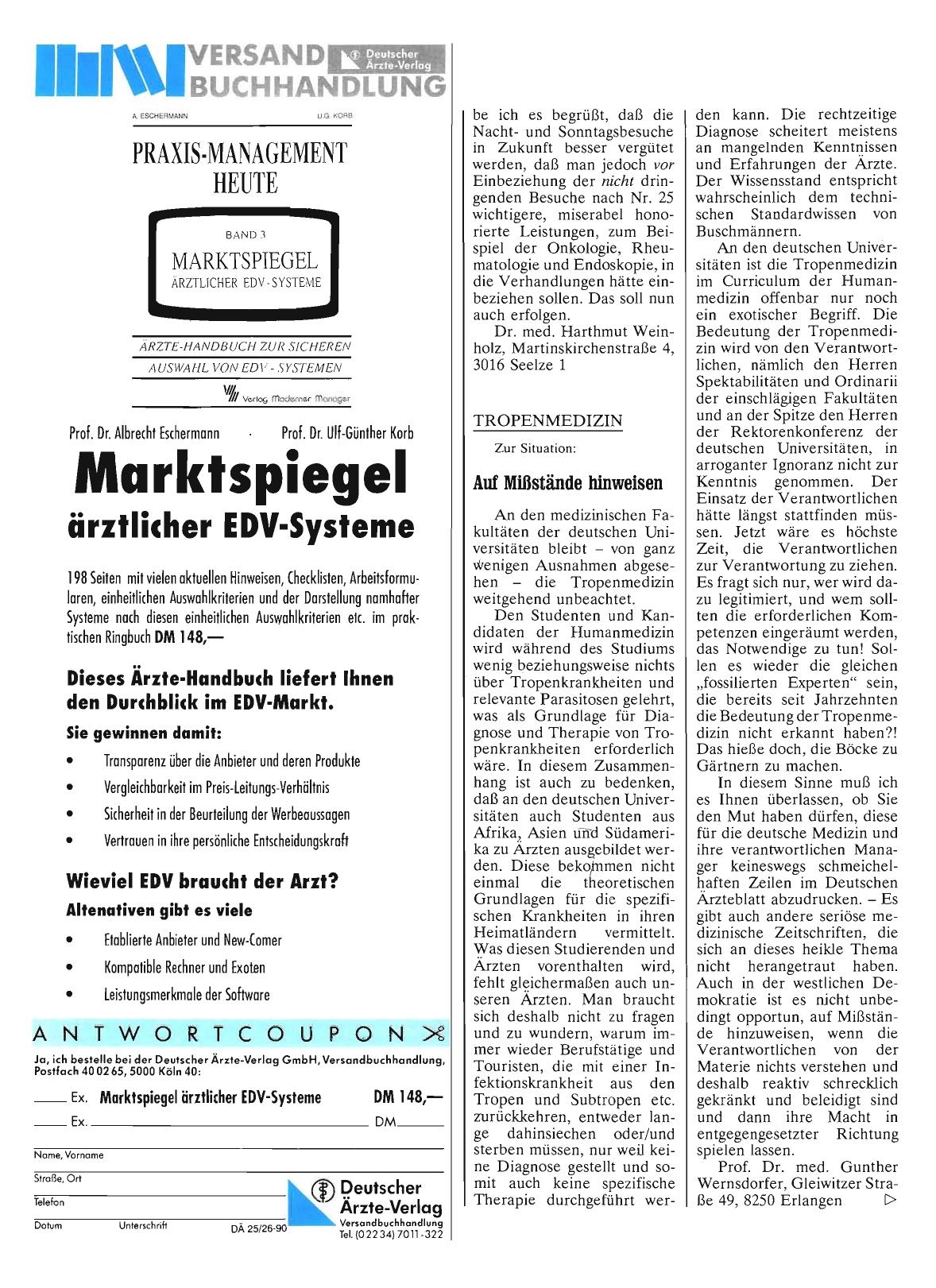 Vorschauseite 1: TROPENMEDIZIN: Auf Mißstände hinweisen