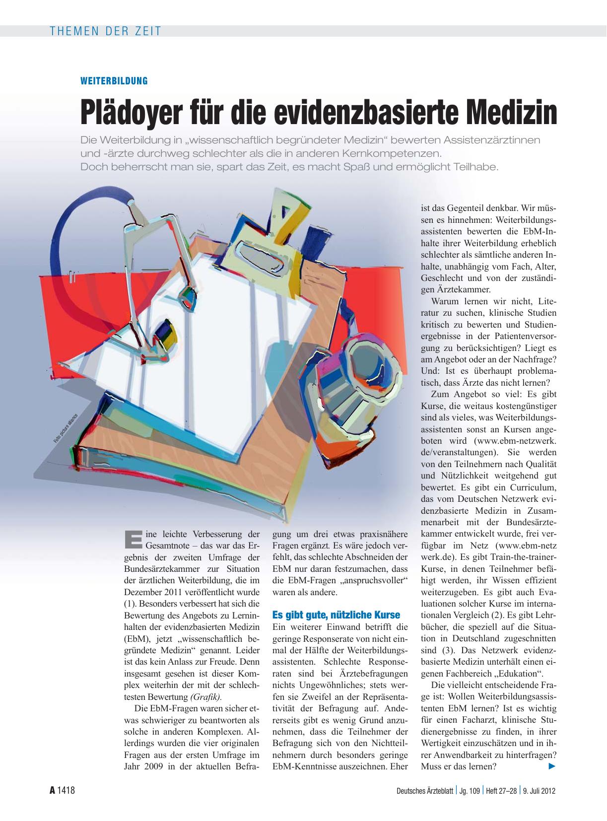 Vorschauseite 1: Weiterbildung: Plädoyer für die evidenzbasierte Medizin