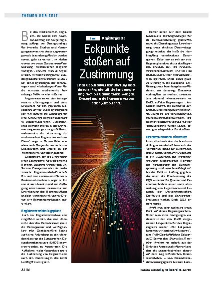 Vorschauseite 1: Registergesetz: Eckpunkte stoßen auf Zustimmung