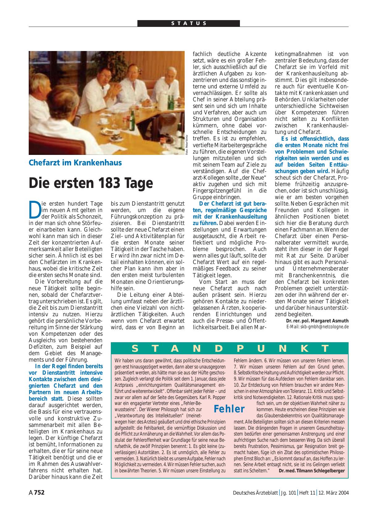 Vorschauseite 1: Chefarzt im Krankenhaus: Die ersten 183 Tage