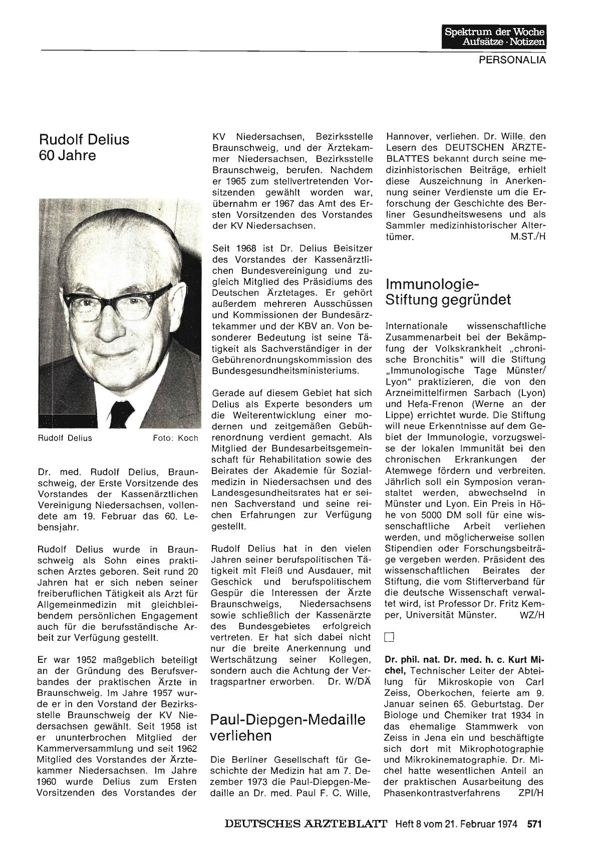 Vorschauseite 1: Dr. phil. nat. Dr. med. h. c. Kurt Michel