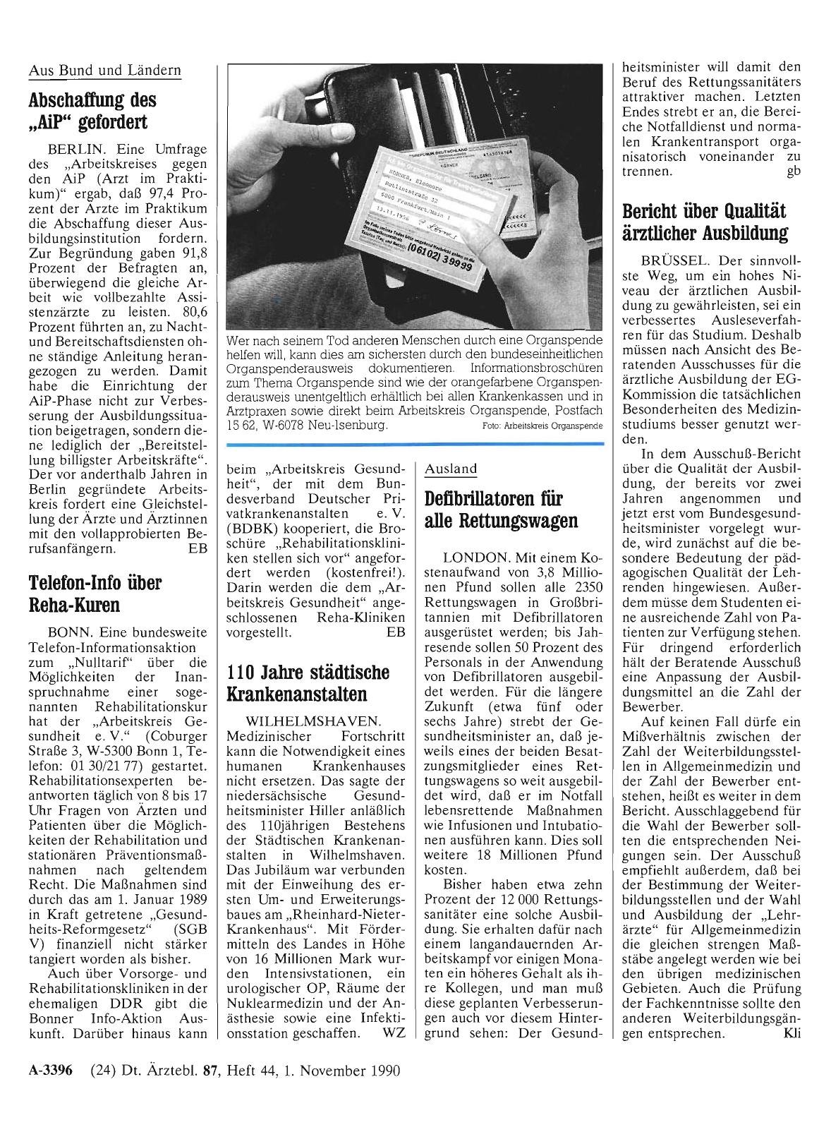 Vorschauseite 1: Telefon-Info über Reha-Kuren