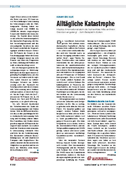 Vorschauseite 1: Humanitäre Hilfe: Alltägliche Katastrophe
