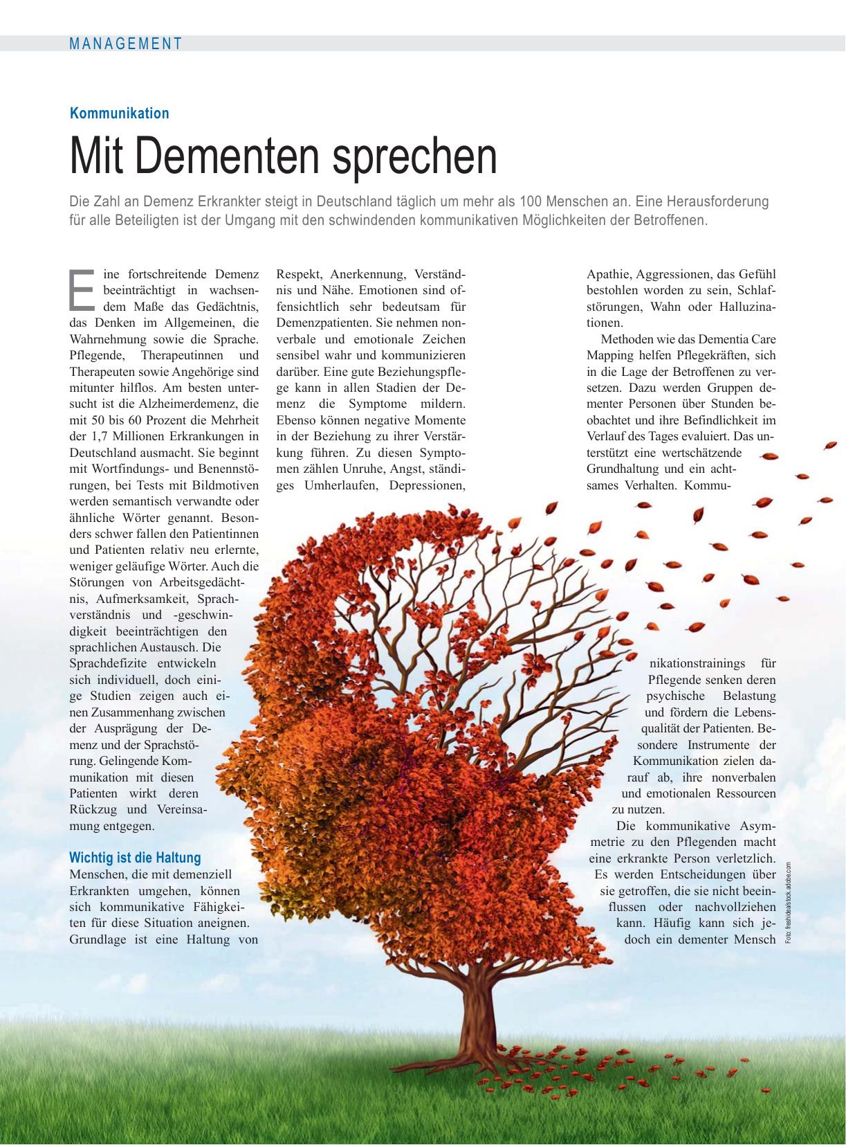 Vorschauseite 1: Kommunikation: Mit Dementen sprechen