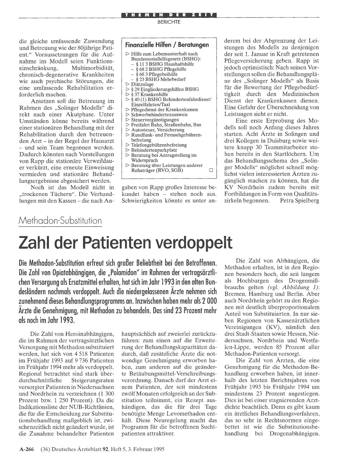 Vorschauseite 1: Methadon-Substitution: Zahl der Patienten verdoppelt