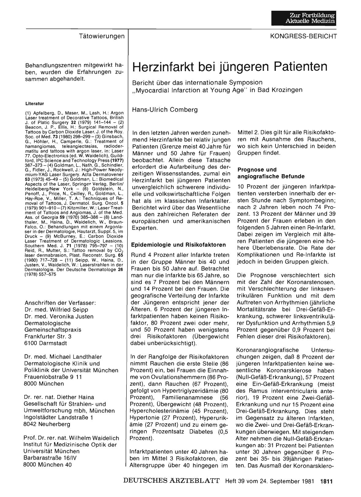Vorschauseite 1: Herzinfarkt bei jüngeren Patienten