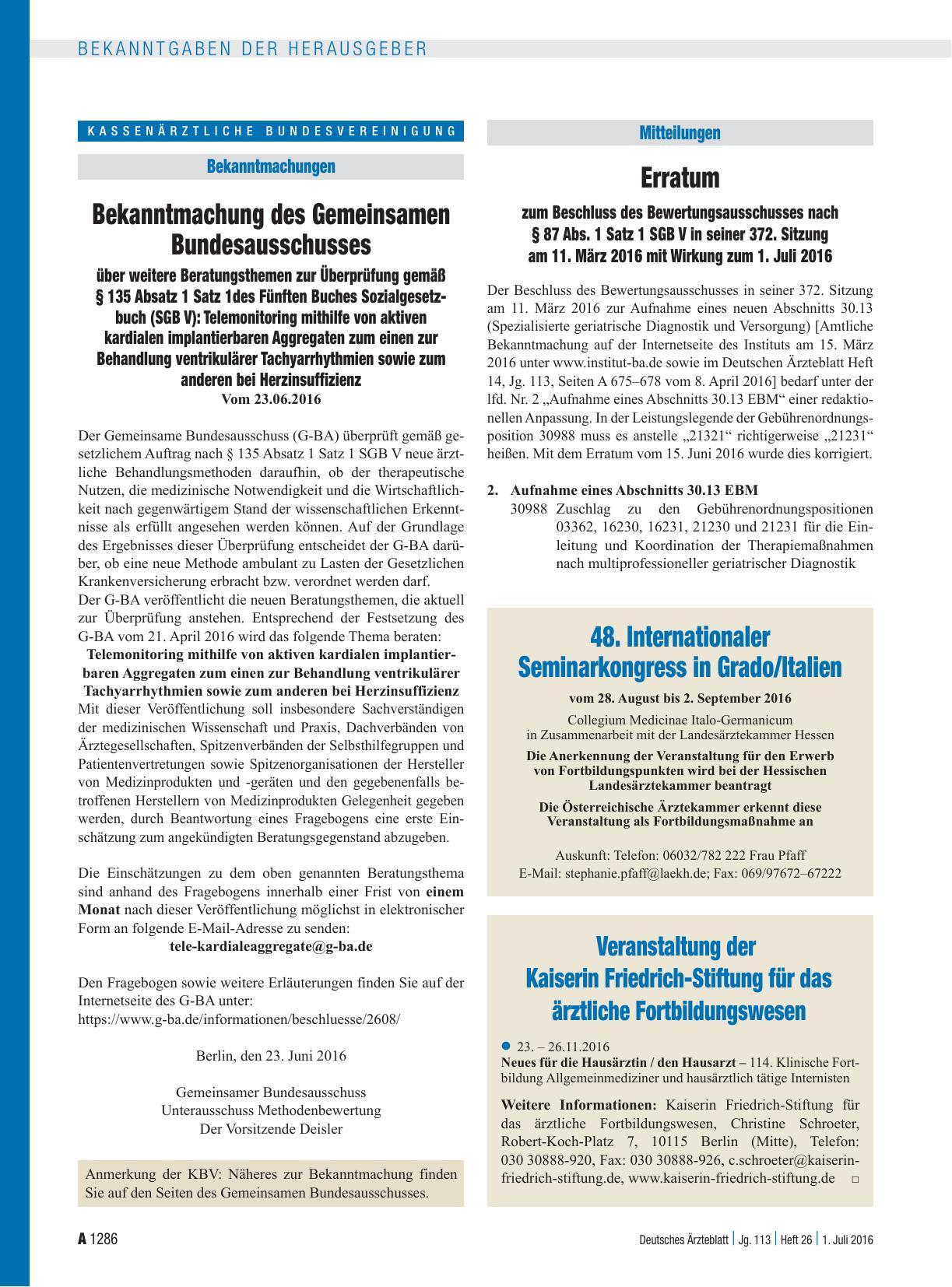 Vorschauseite 1: 48. Internationaler Seminarkongress in Grado/Italien