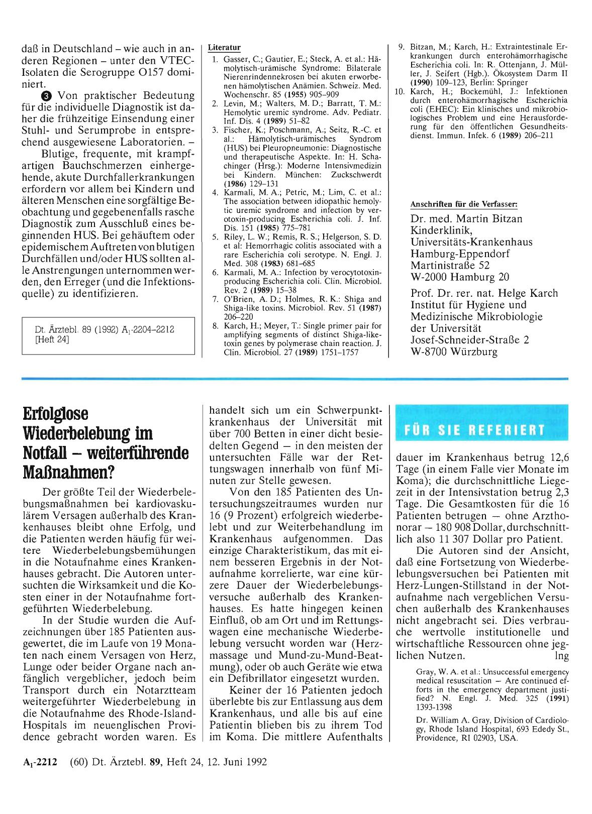 Vorschauseite 1: Erfolglose Wiederbelebung im Notfall — weiterführende Maßnahmen?