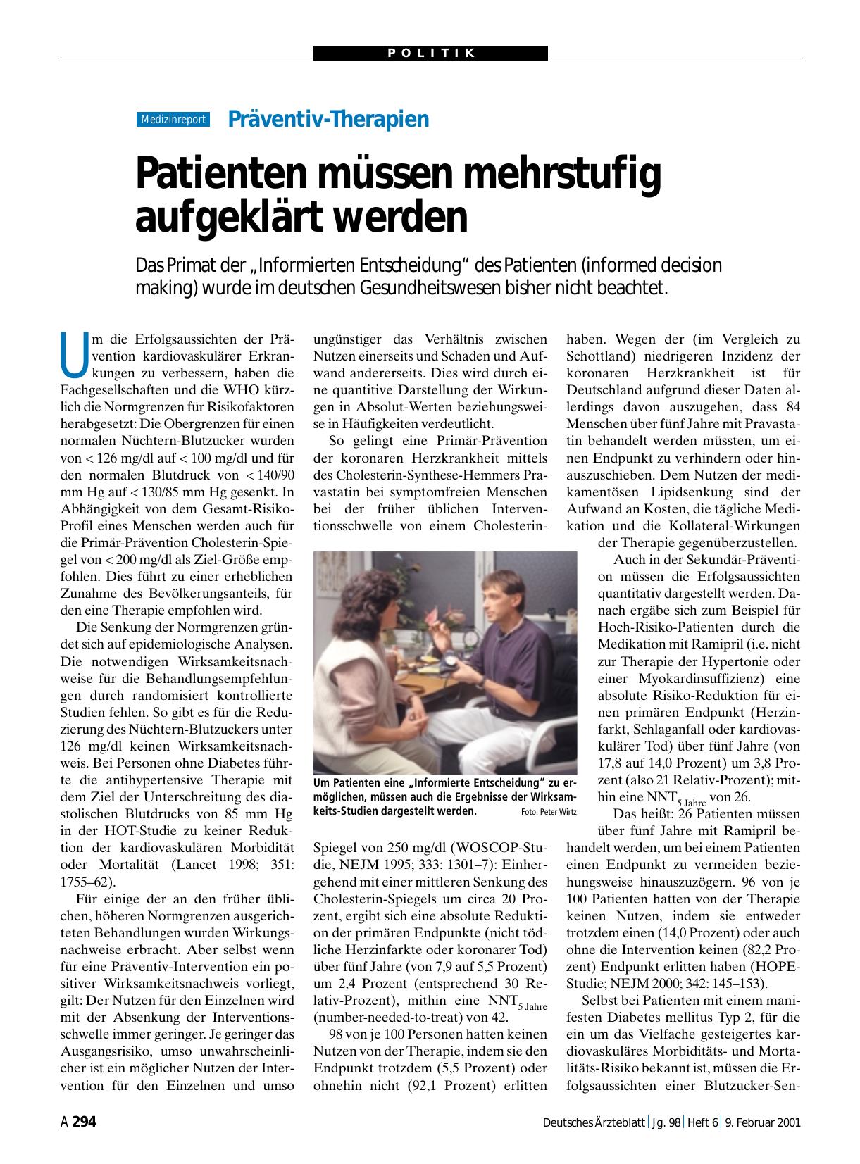 Vorschauseite 1: Präventiv-Therapien: Patienten müssen mehrstufig aufgeklärt werden