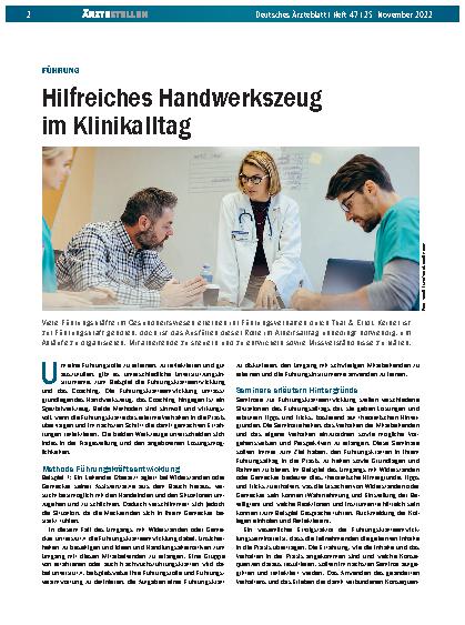 Vorschauseite 1: Führung: Hilfreiches Handwerkszeug im Klinikalltag