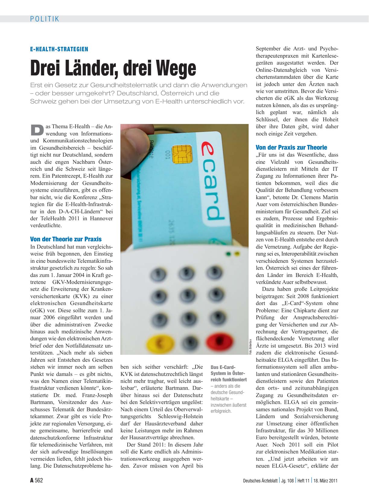 Vorschauseite 1: E-Health-Strategien: Drei Länder, drei Wege