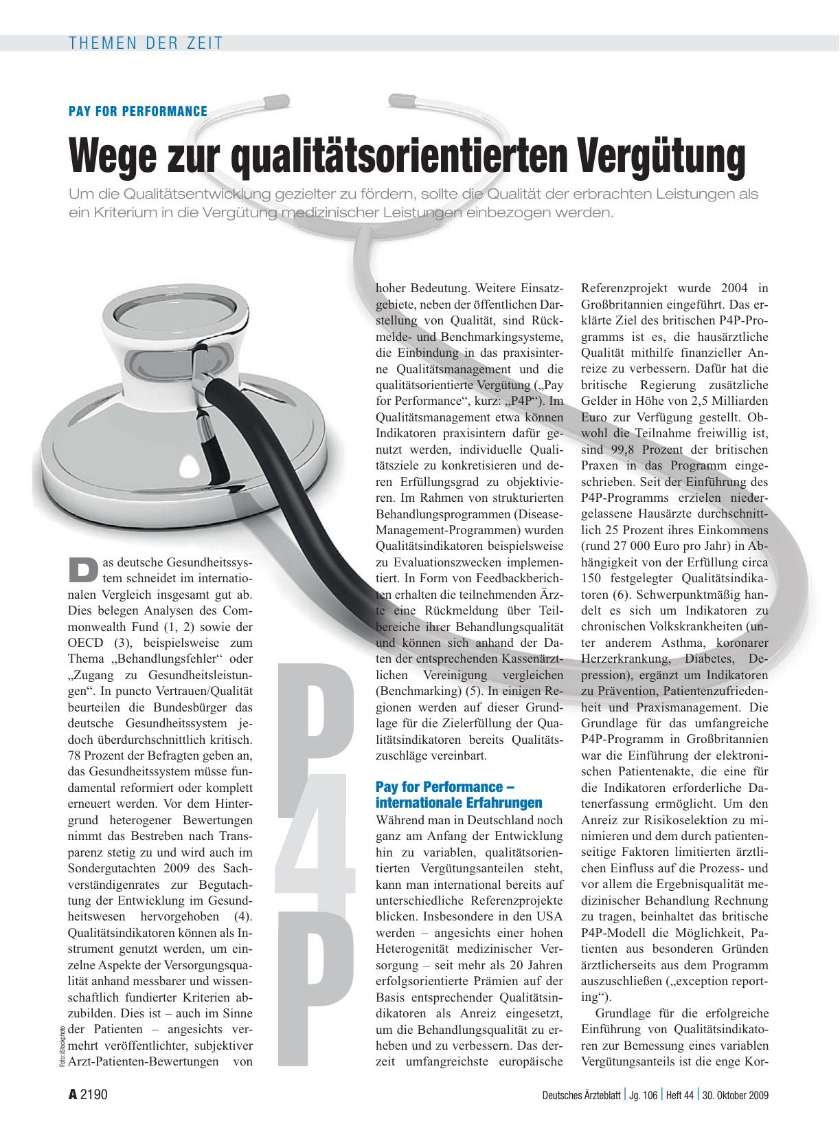Vorschauseite 1: Pay for Performance: Wege zur qualitätsorientierten Vergütung