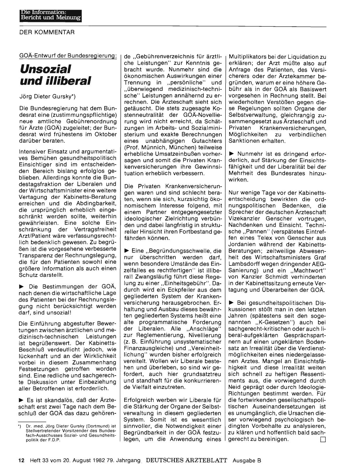 Vorschauseite 1: GOÄ-Entwurf der Bundesregierung: Unsozial und illiberal