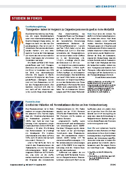 Vorschauseite 1: Prostatakarzinom: Großteil der Patienten mit Fernmetastasen sterben an ihrer Krebserkrankung