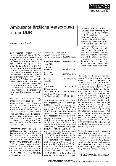 Vorschauseite 1: Ambulante ärztliche Versorgung in der DDR