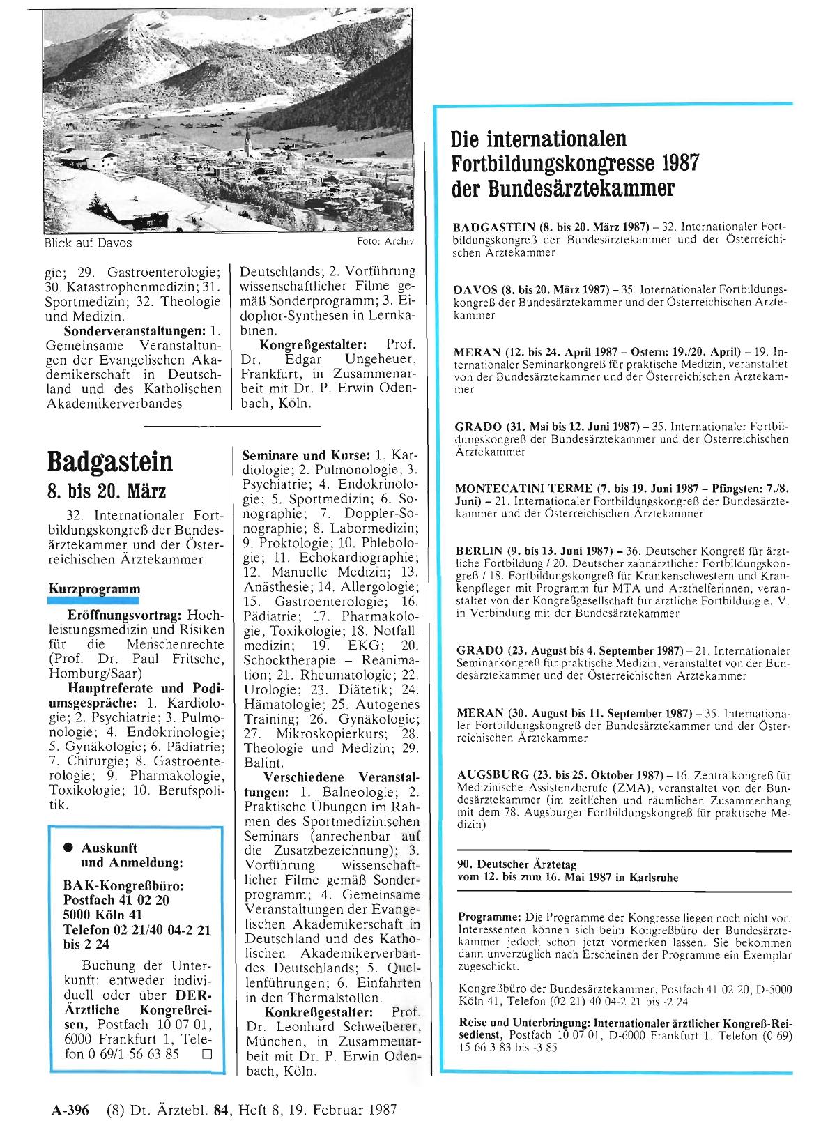 Vorschauseite 1: Badgastein 8. bis 20. März