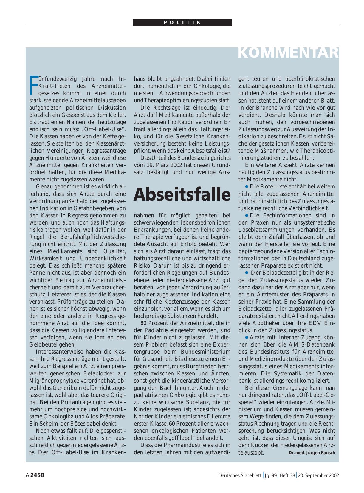 Vorschauseite 1: Abseitsfalle