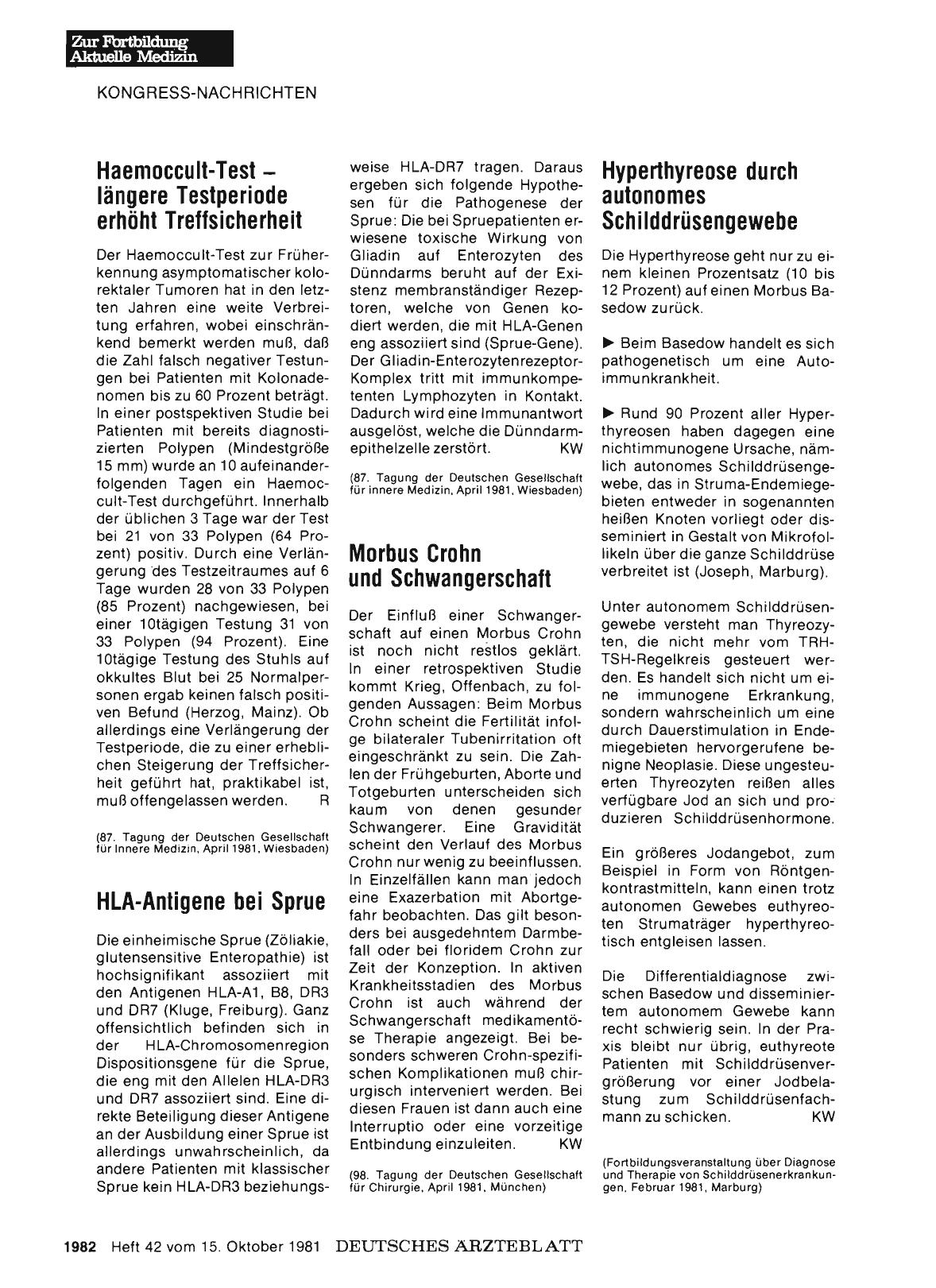 Vorschauseite 1: HLA-Antigene bei Sprue