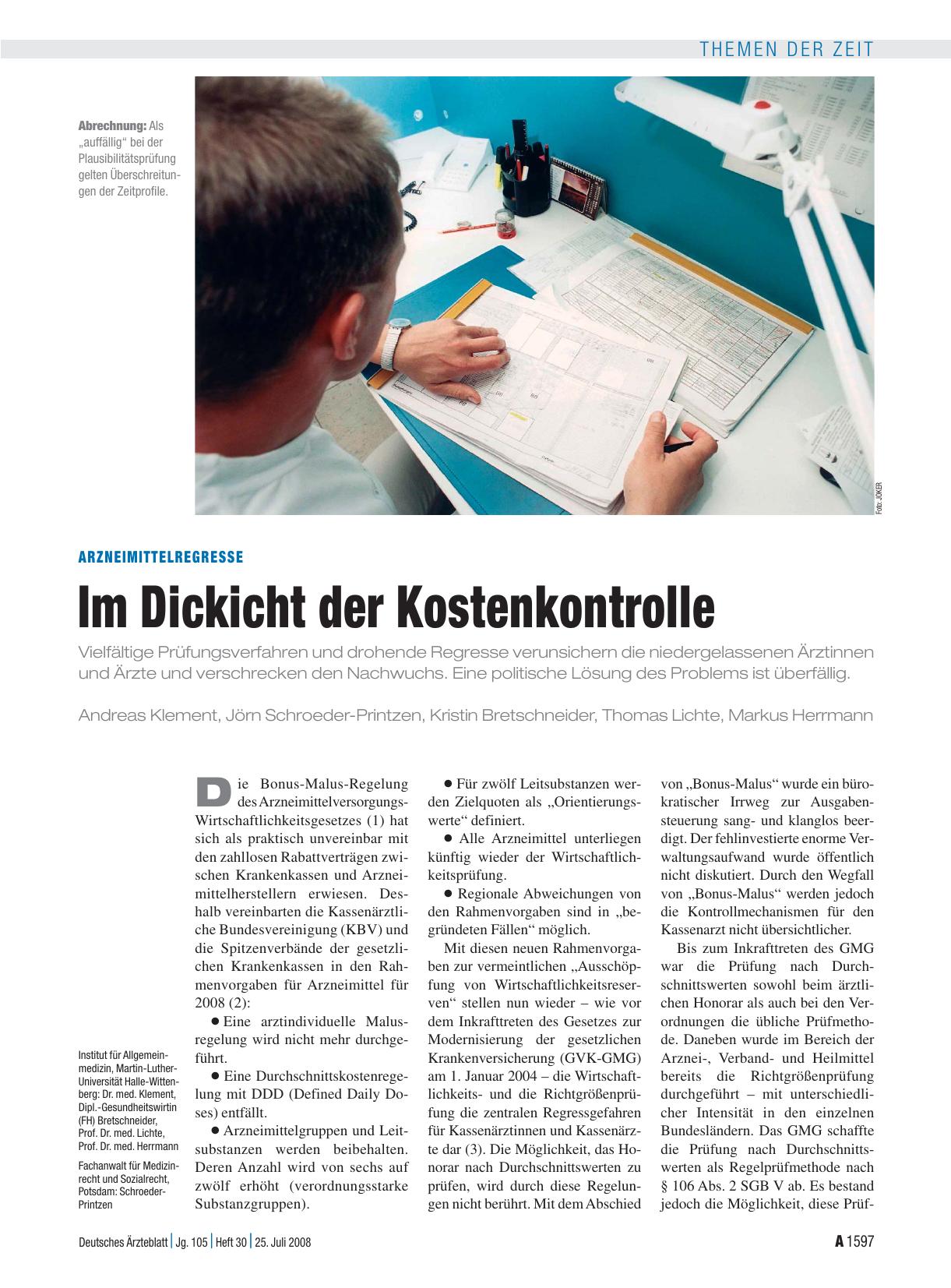 Vorschauseite 1: Arzneimittelregresse: Im Dickicht der Kostenkontrolle