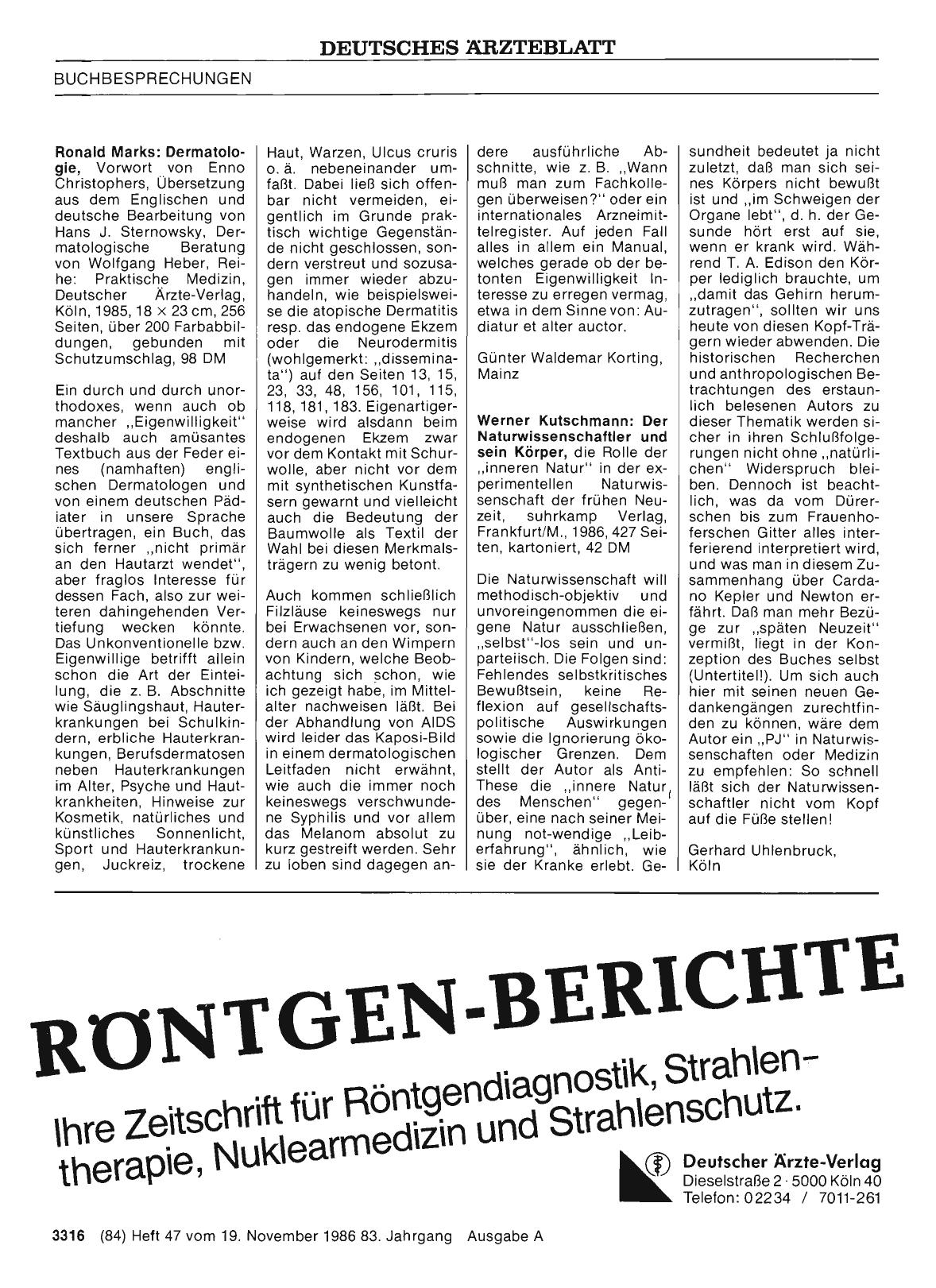 Vorschauseite 1: Werner Kutschmann: Der Naturwissenschaftler und sein Körper