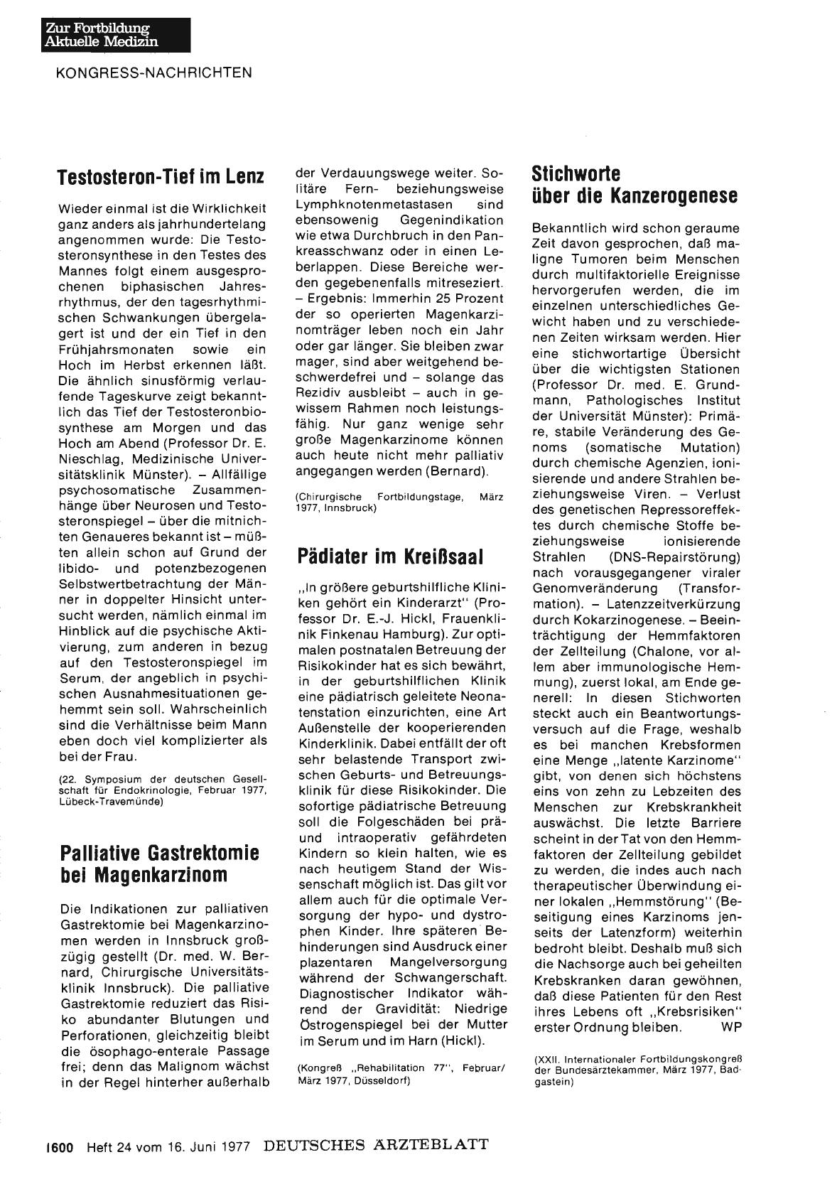 Vorschauseite 1: Palliative Gastrektomie bei Magenkarzinom