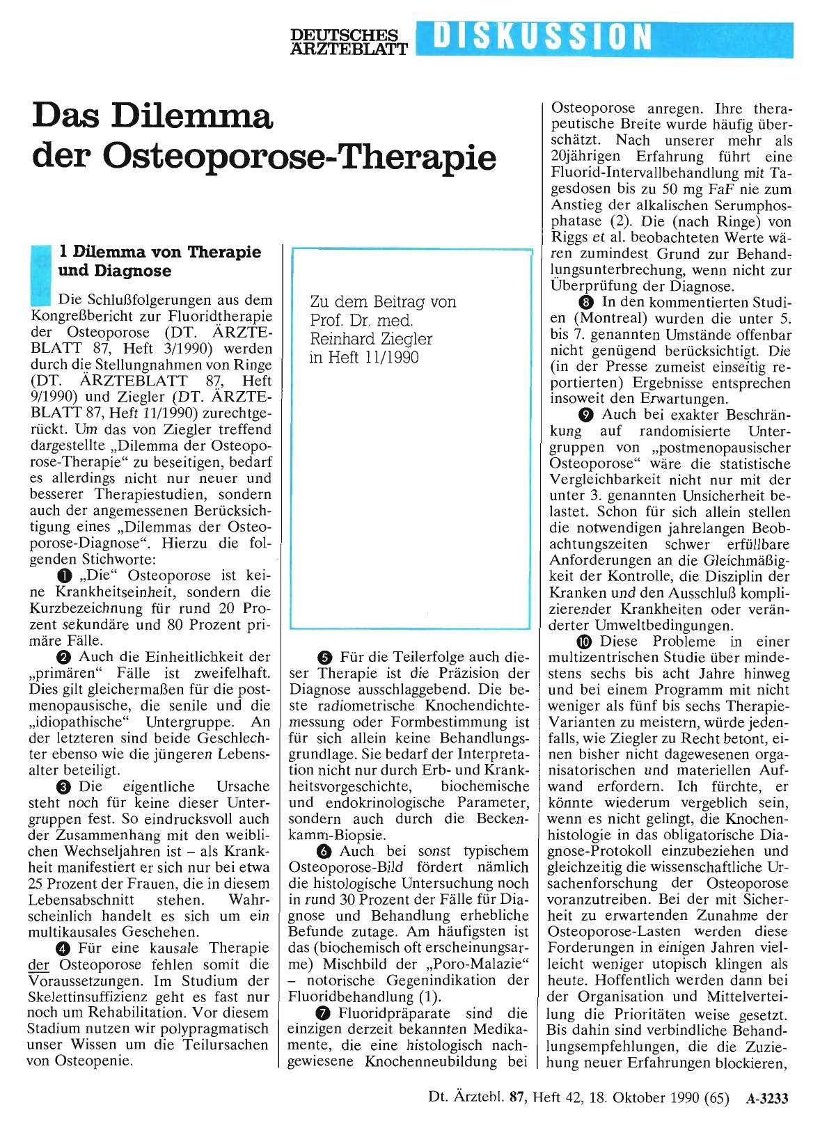 Vorschauseite 1: Das Dilemma der Osteoporose-Therapie: 1 Dilemma von Therapie und Diagnose