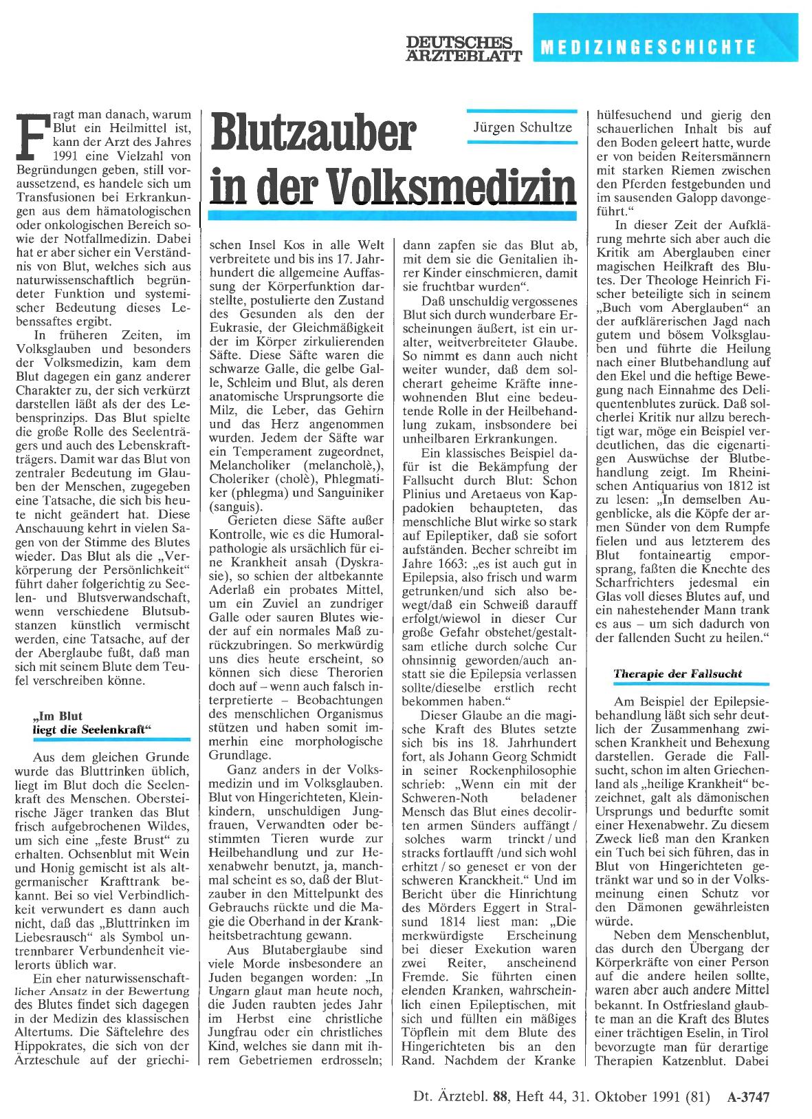 Vorschauseite 1: Blutzauber in der Volksmedizin