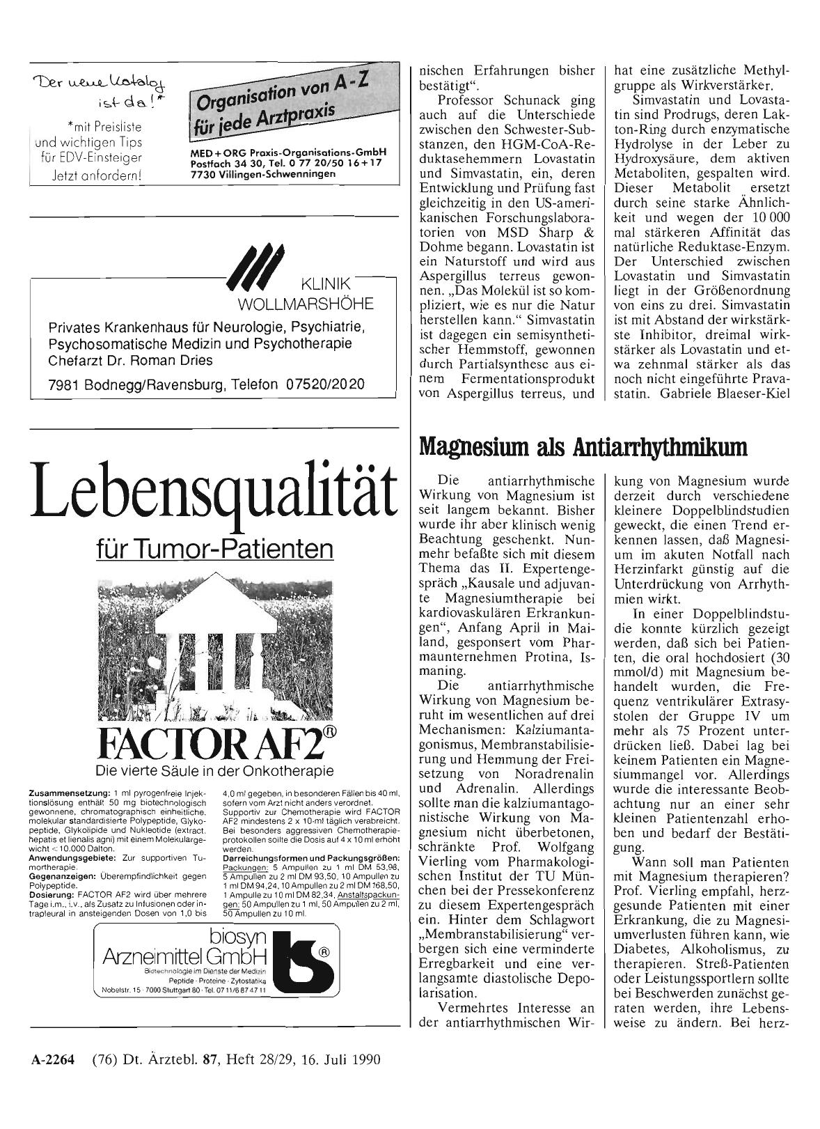 Vorschauseite 1: Magnesium als Antiarrhythmikum