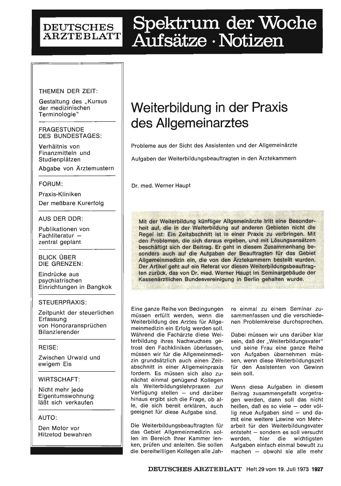 Vorschauseite 1: Weiterbildung in der Praxis des Allgemeinarztes