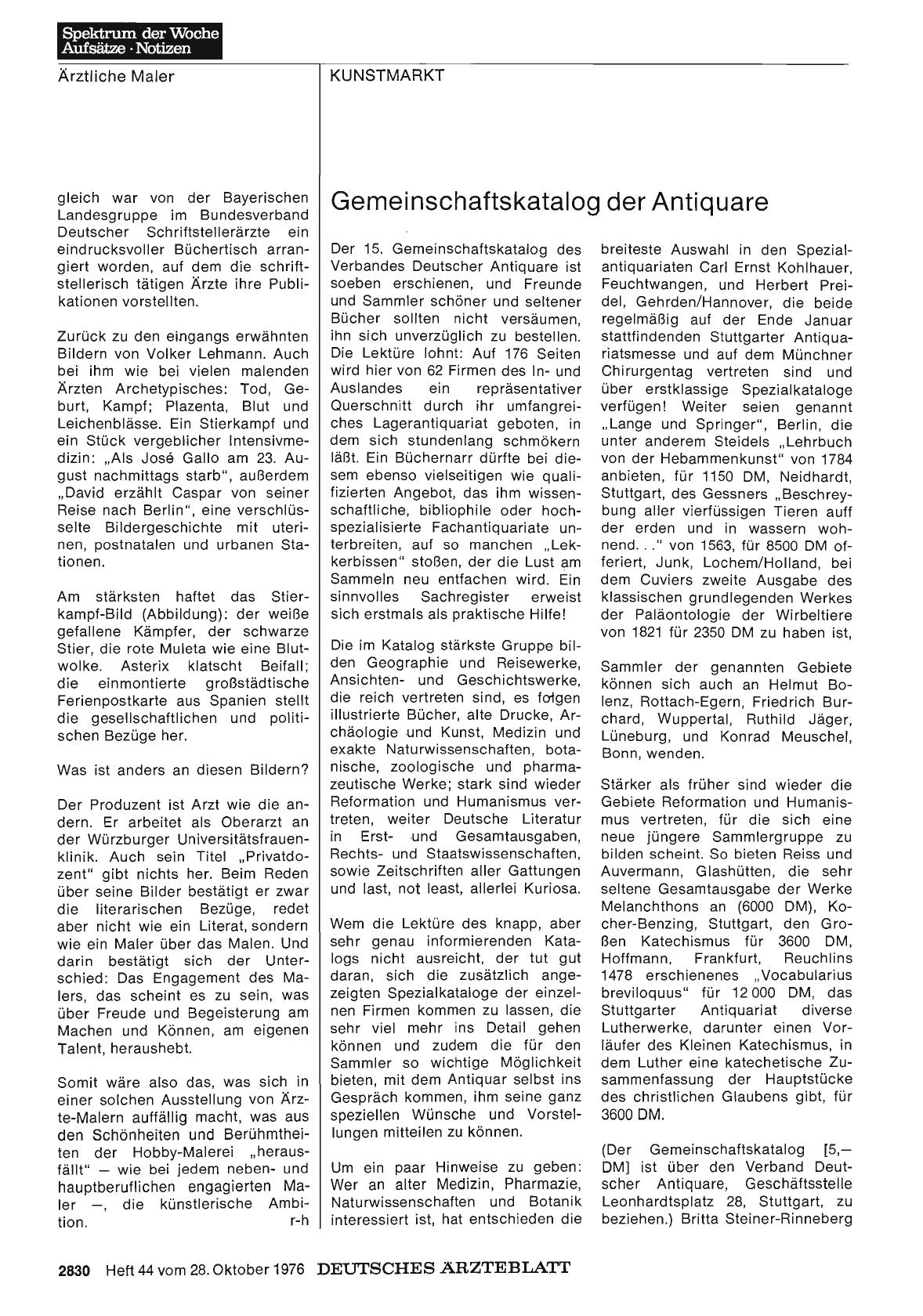 Vorschauseite 1: Gerneinschaftskatalog der Antiquare